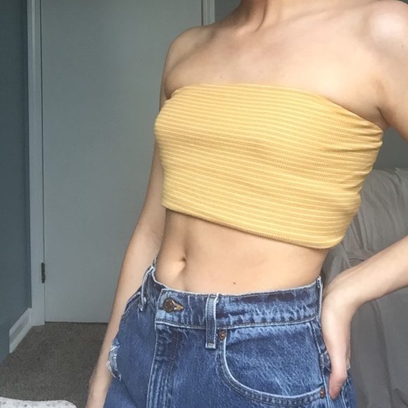American Eagle Outfitters Tops - yellow striped tubetop
